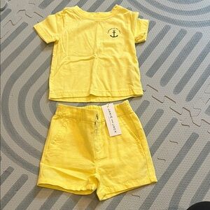 Janie and Jack Sunny Yellow Nautical Set